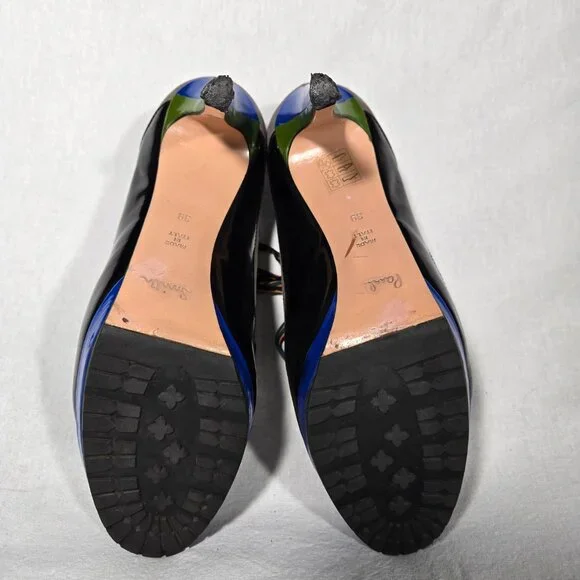 Rare ITALY Vintage PAUL SMITH Old Stock Lace Up Platform Heels Oxfords Size 8.5. - Picture 16 of 17